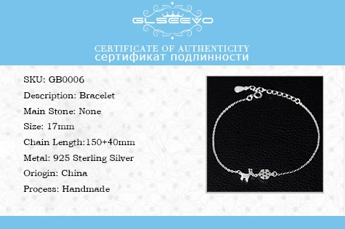 GLSEEVO Real 925 Sterling Silver Snowflakes And Deer Adjustable Charms Bracelet Gift For Girl Daughter Pulseira Feminina GB0006 | Украшения