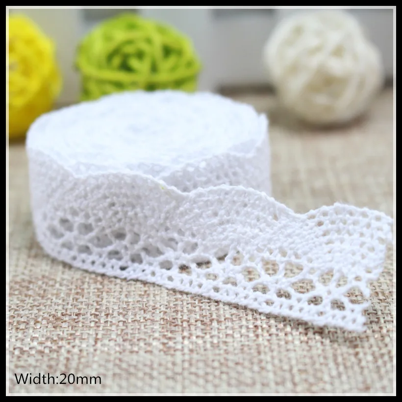 

High-quality 20mm 10yard Diy Handmade Patchwork Cotton Material Cotton Lace Ribbon Beige Color Cotton Lace TRIM cotton lace