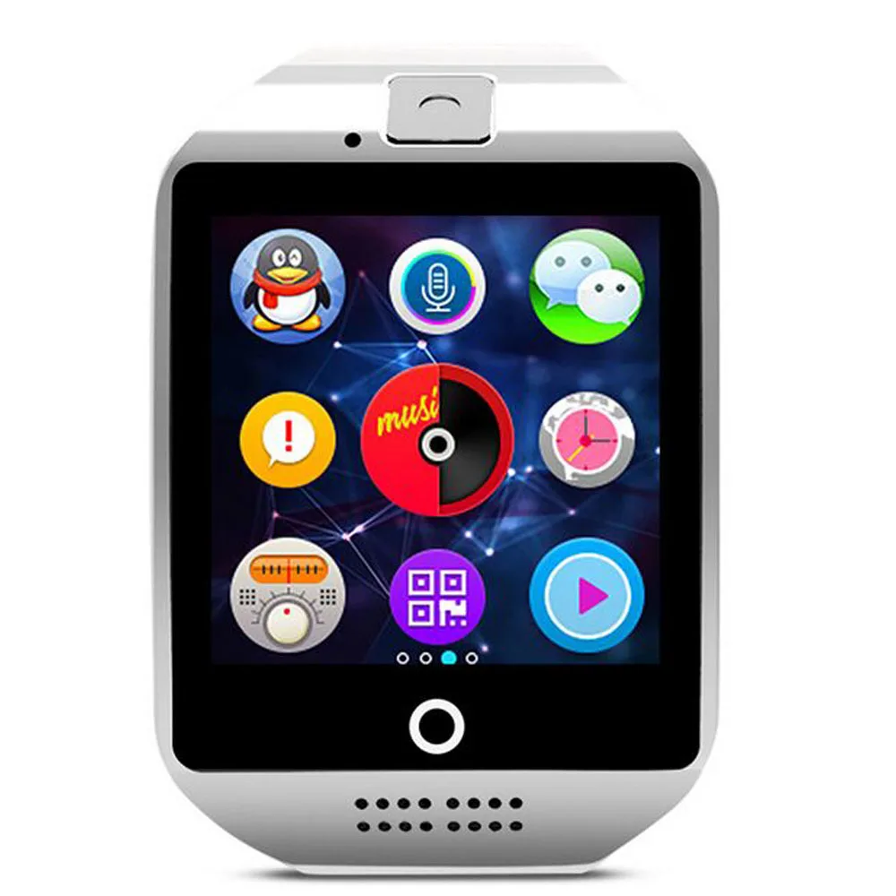 Q18 Шагомер Смарт часы с Сенсорный экран Камера TF Bluetooth SmartWatch для Android IOS Телефон |