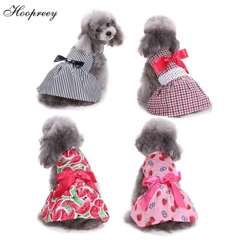 2018 Summer Pet Dog Dress High Quality Polyester Clothes Stripe Princess Cute |