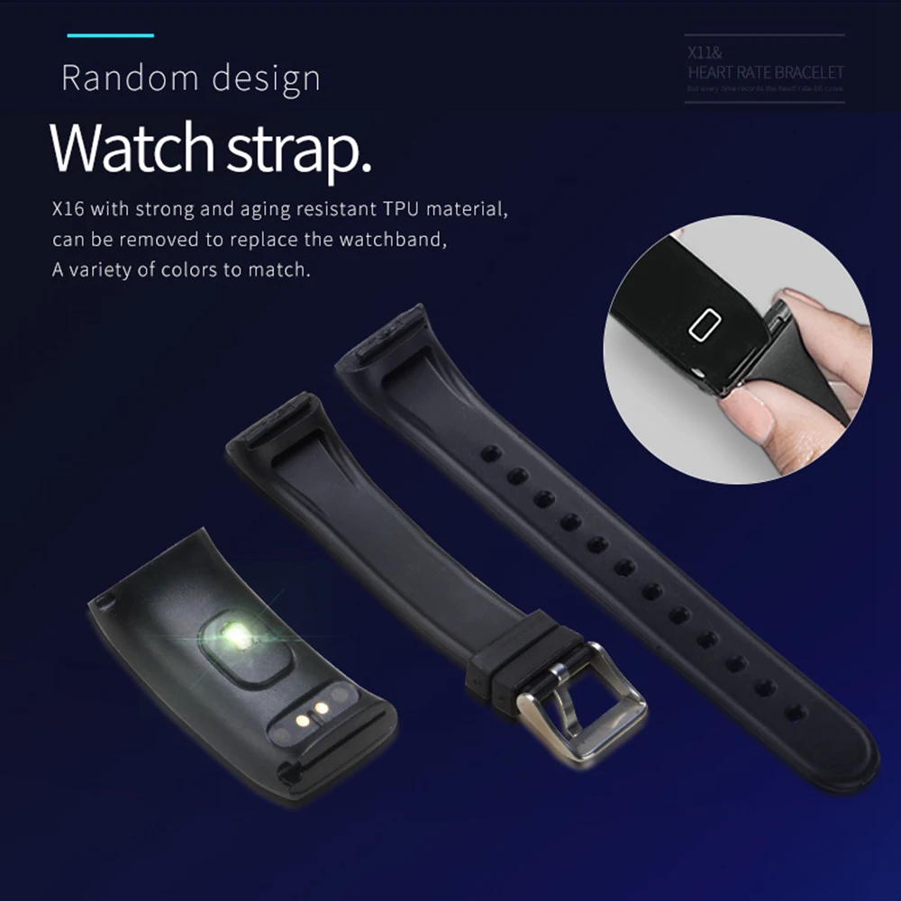 X16 Умный Браслет Heart Rate Monitor IP67 Водонепроницаемые Часы Шагомер Для iOS Android Мужчины