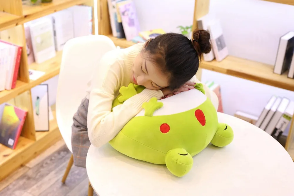 35cm Cute Expression Frog Plush Toy Soft Cartoon Animal Frog Stuffed Doll Sofa Bed Pillow Cushion Household Items Kids Best Gift