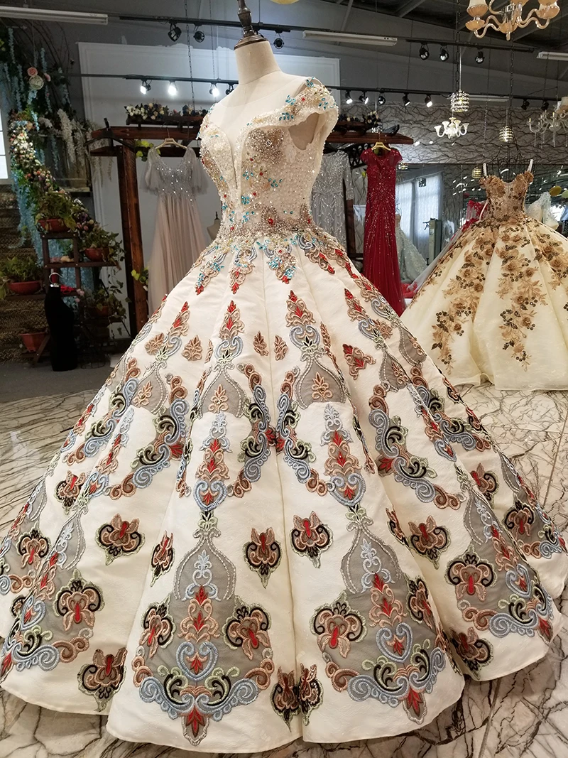LS7878 цветное вечернее платье до пола с круглым вырезом рукавами-крылышками в