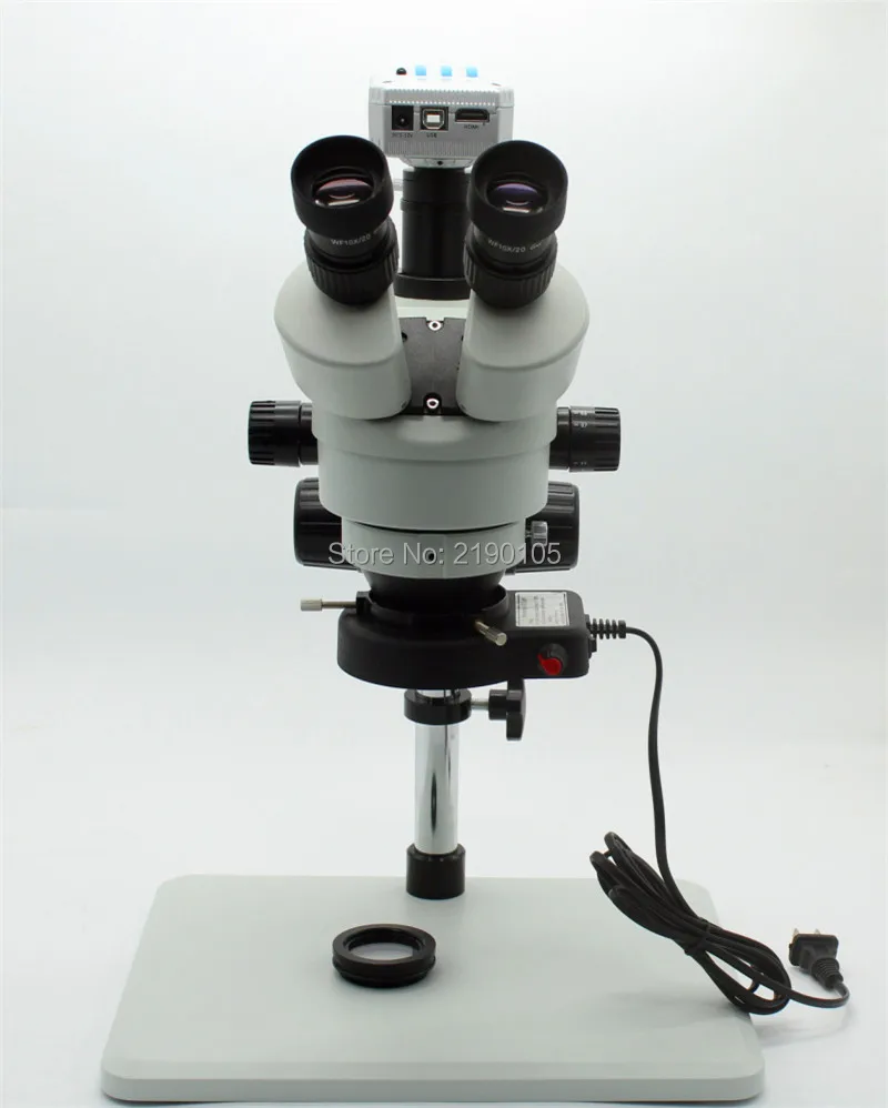 Trinocular Stereo Microscope 3.5X-90X Continuous Zoom Magnification 16MP 1080P 60FPS HDMI USB Camera Large Workbench LED Light |