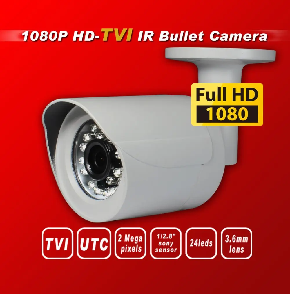 Бесплатная доставка HD TVI 1080P1/2 8 'Датчик Sony Exmor камера безопасности 24IR 3 мега 6 мм UTC