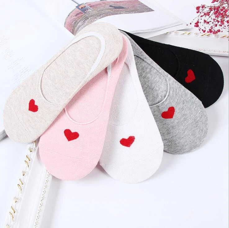 5pairs Women Cotton Boat Socks Harajuku Love Fashion Happy Funny Female Summer Low Cut Ankle | Женская одежда