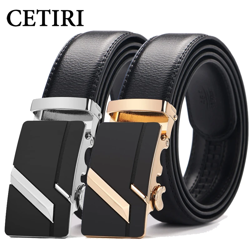 CETIRI Male Belt 110cm 120cm 130cm 140cm 150cm Plus Size Long 2018 New Designer Leather Strap Automatic Buckle Belts For Men