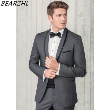 Свадебные костюмы для мужчин slim fit смокинг темно-серый костюм на заказ одежда жениха