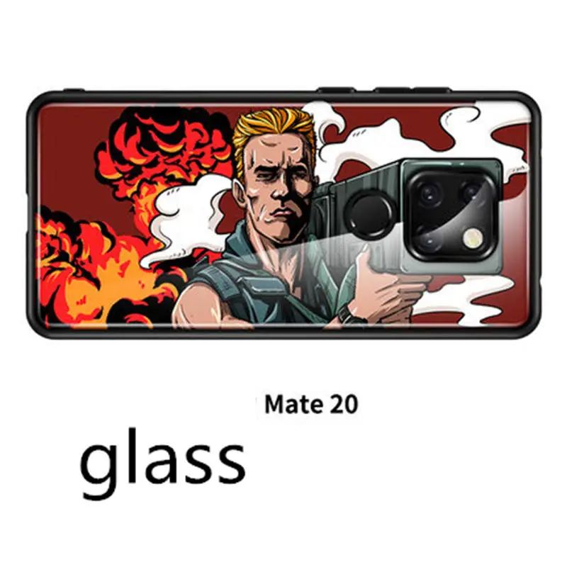 Для huawei mate 20 Pro Чехол HD окрашенный чехол для huawei mate 20 Schwarzenegger Artillery glass Cover mate 20 pro Чехол - Цвет: mate20 glass 1