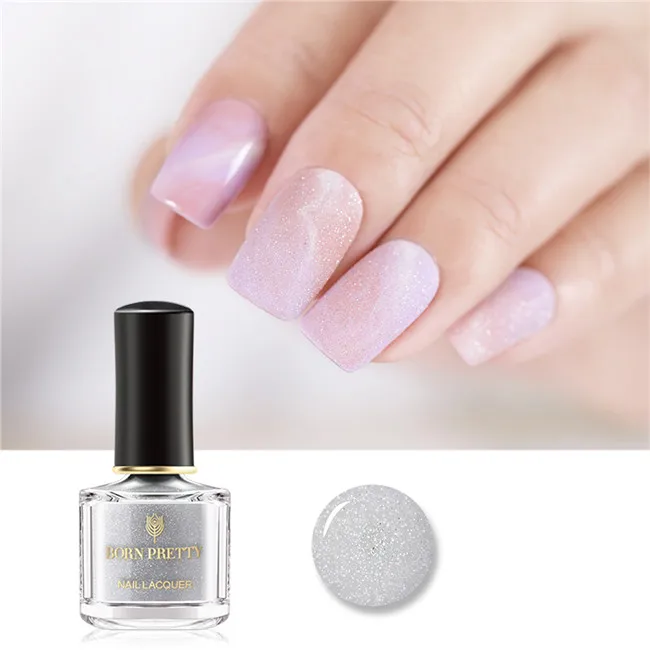 Crystal Sand Top Oil BORN PRETTY голографические Блестки Топ для масел, лака для ногтей Galaxy блестящая голографическая блестящая лак 6 мл Черный Datura серия лак для ногтей - Цвет: Crystal Sand Top Oil