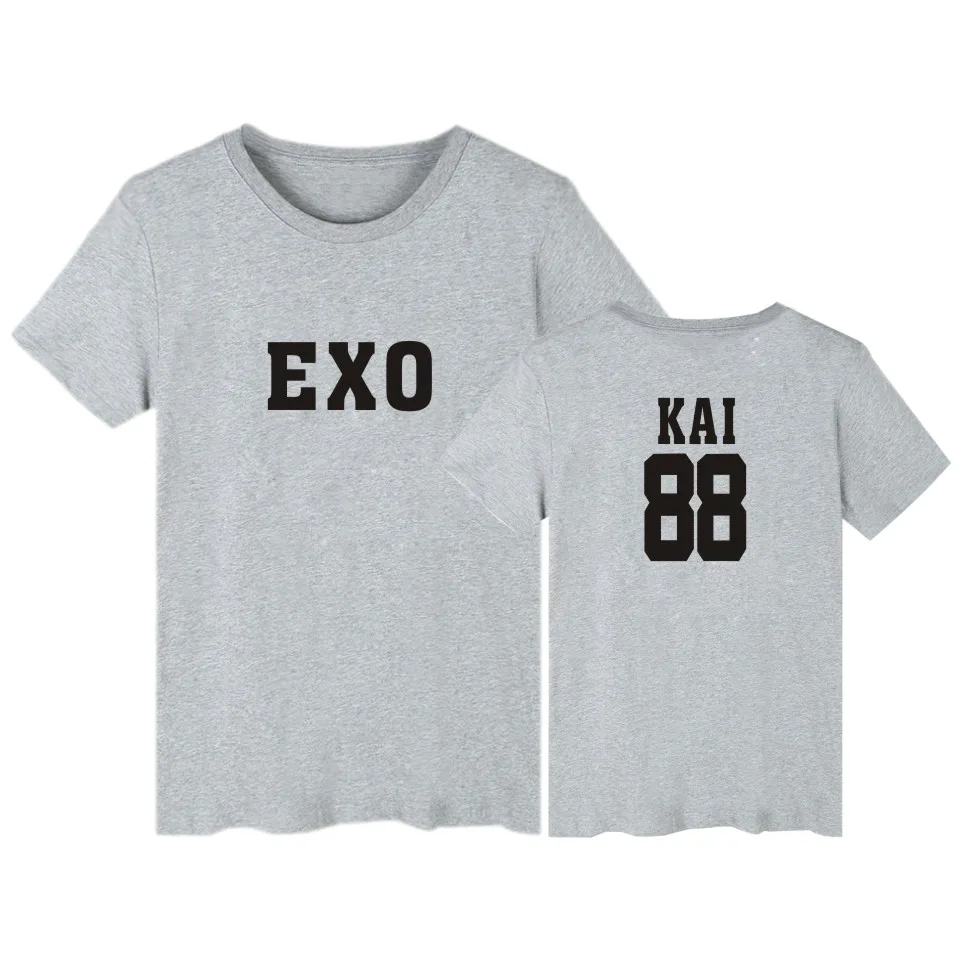 Exo Каи 88 Футболка оод глядя и Прочный Мужчины/Женщины Носят популярные Футболки