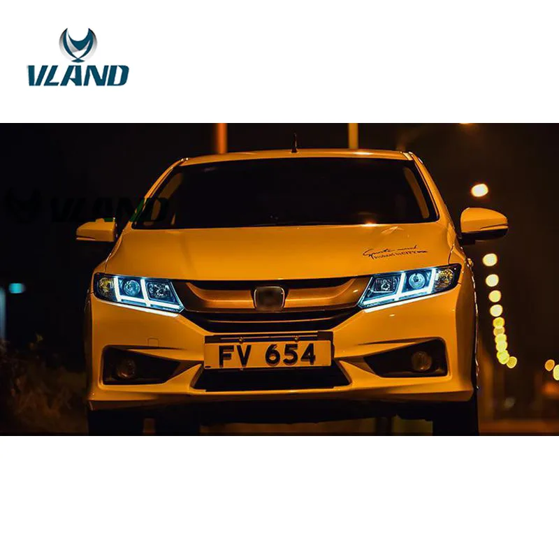 VLAND завод для автомобильных головных ламп Honda City светодиодный светильник 2014-2016
