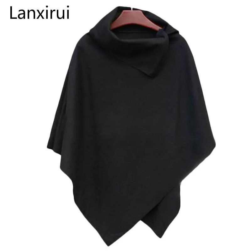 Осенняя женская накидка большого размера Wimnter асимметричные топы с рукавом