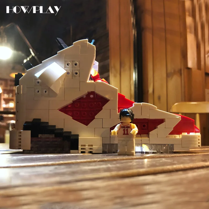 Howplay AJ6 строительных блоков Баскетбол обувь собраны модели Спорт Дети Мальчик