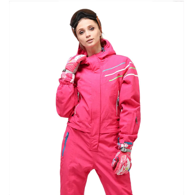 2018 Waterproof Snowboarding One Piece Skiing Jumpsuit Women Snowboard -30 Degrees Snow Ski Suit Winter Clothing Coverall | Спорт и