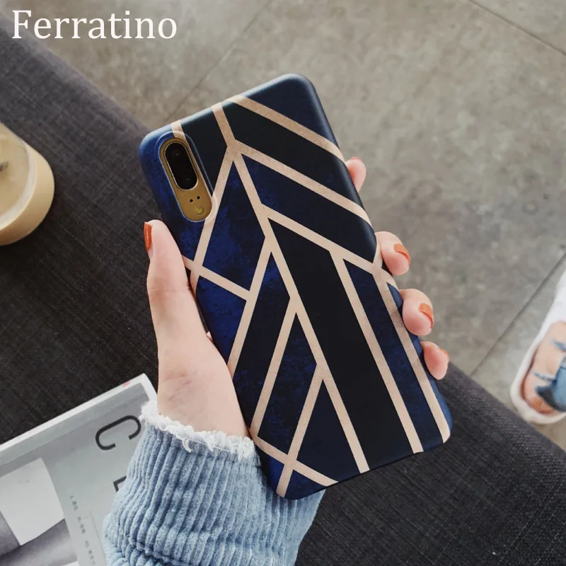 Модный чехол в синюю полоску для Huawei P30 Pro силиконовый P20 Mate 20 оболочка Чехлы