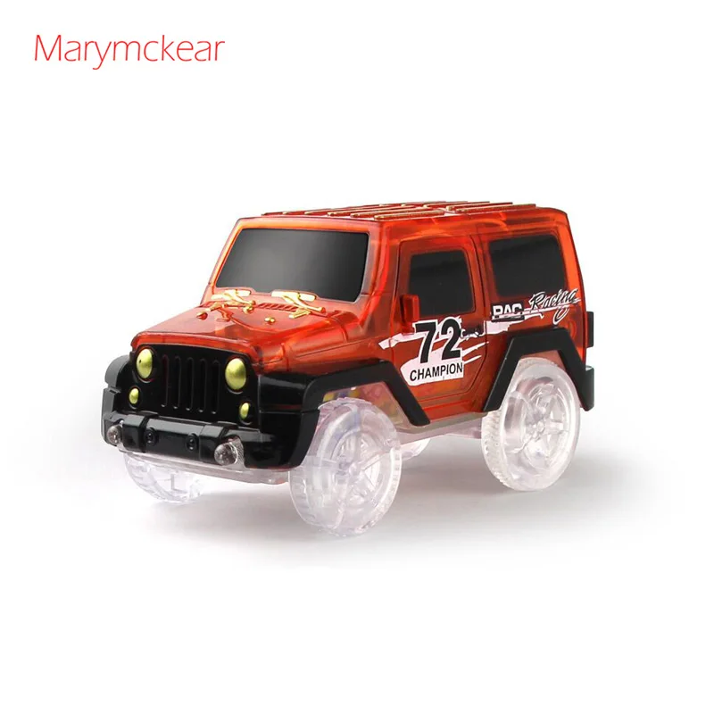 Red car Туннельные детали сборки Игрушка гоночный трек светится в темноте рельсовый трек автомобиль в 4 цветах детская самодельная игрушка трек Пазлы 6 см в ширину - Цвет: Red car