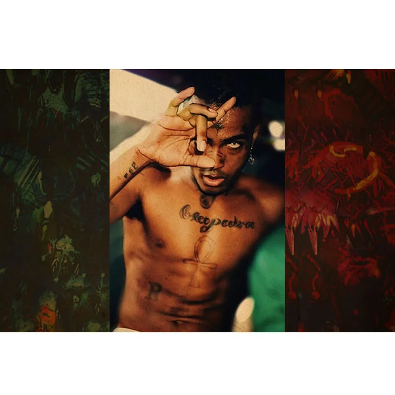 Лиловый Уютный момент Рэппер XXXTentacion Lil Peep плакат крафт-бумага настенный художественный плакат и принт винтажный рисунок ядро Настенный декор S099 - Цвет: Лиловый