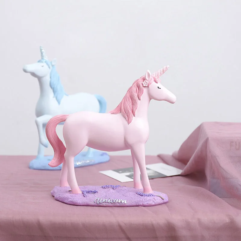 Розовый/синий единорог украшение для вечеринки маленькой девочки комнаты модель