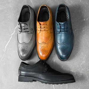 Мужские деловые туфли, модельные туфли с острым носком, мужские кожаные оксфорды, броги с резным узором, Мужская модная модельная обувь, большие размеры 38-48