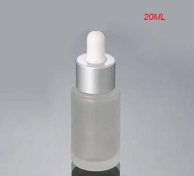 

20ML frosted glass dropper glass bottle with silver collar &white top lotion bottle glass bottle Cosmetic Packaging