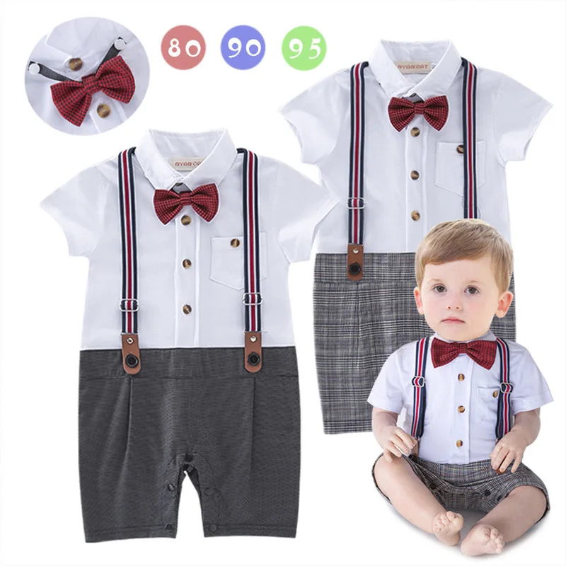 Одежда для маленьких мальчиков-подростков новинка 2019 комбинезон джентльмена с