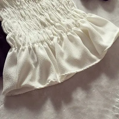 Женский укороченный топ без рукавов с открытыми плечами летний эластичный