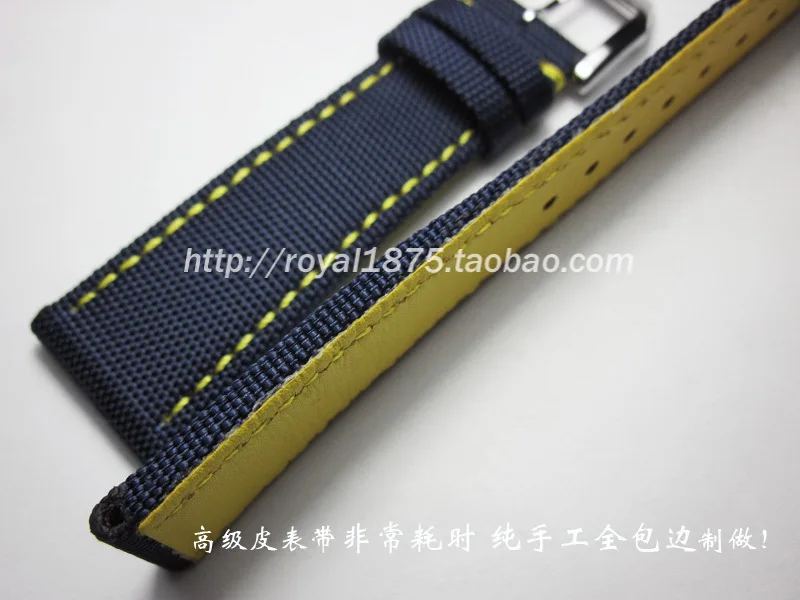 Ремешок из композитного волокна и кожи для мужских часов синий браслет iwc Seiko Tissot