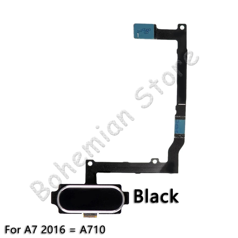 Touch ID Flex для samsung Galaxy A5 A7 A510 A510F A710 A710F кнопка домой датчик отпечатков пальцев гибкий кабель - Цвет: A710 Black