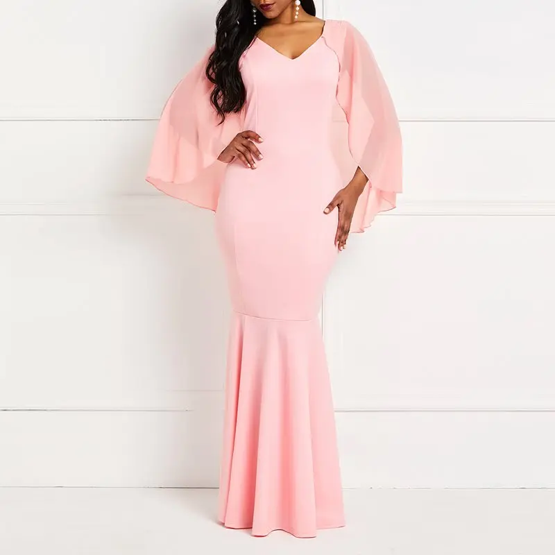 Элегантные вечерние длинные платья русалки женское сексуальное платье с v