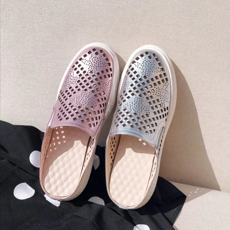 MLJUESE/женские шлепанцы из мягкой коровьей кожи в римском стиле с круглым носком и