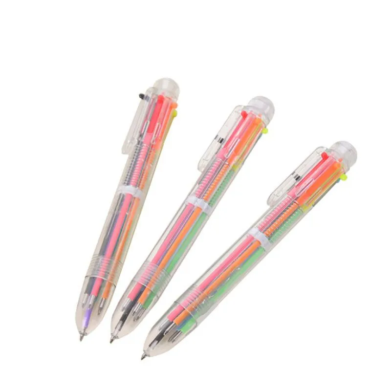 

Новое поступление, 1 шт., новинка, многоцветная шариковая ручка, многофункциональные, 6 в 1, стандартные школьные принадлежности