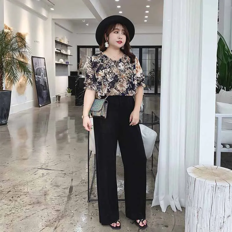 Брюки женские летние с широкими штанинами эластичные дышащие эластичным поясом