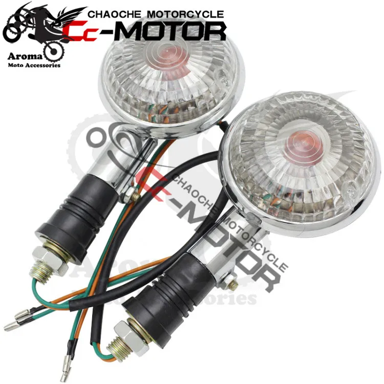 round orange lens amber motorbike indicator moto flasher for yamaha XV250/400 DS400/650 motorcycle turn signal lamp |