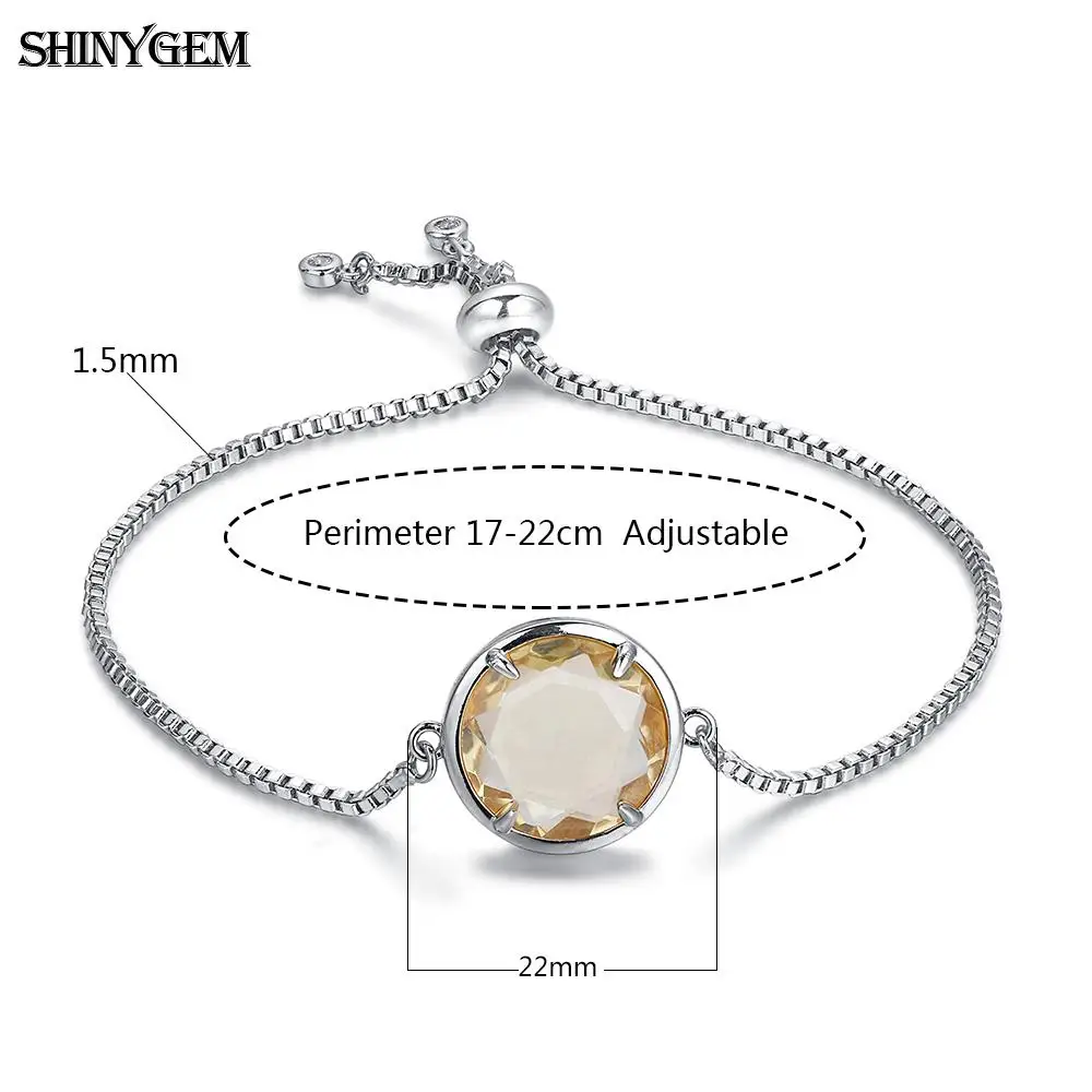 ShinyGem Natural Round Crystal Charm Bracelets Gold Plating Plated Tiger Eye Aventurine Citrines Stone for Women | Украшения и
