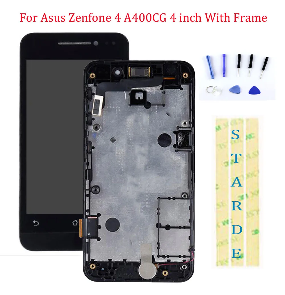 STARDE lcd для Asus Zenfone 4 A400CG lcd дисплей кодирующий преобразователь сенсорного экрана в сборе с рамкой 4"