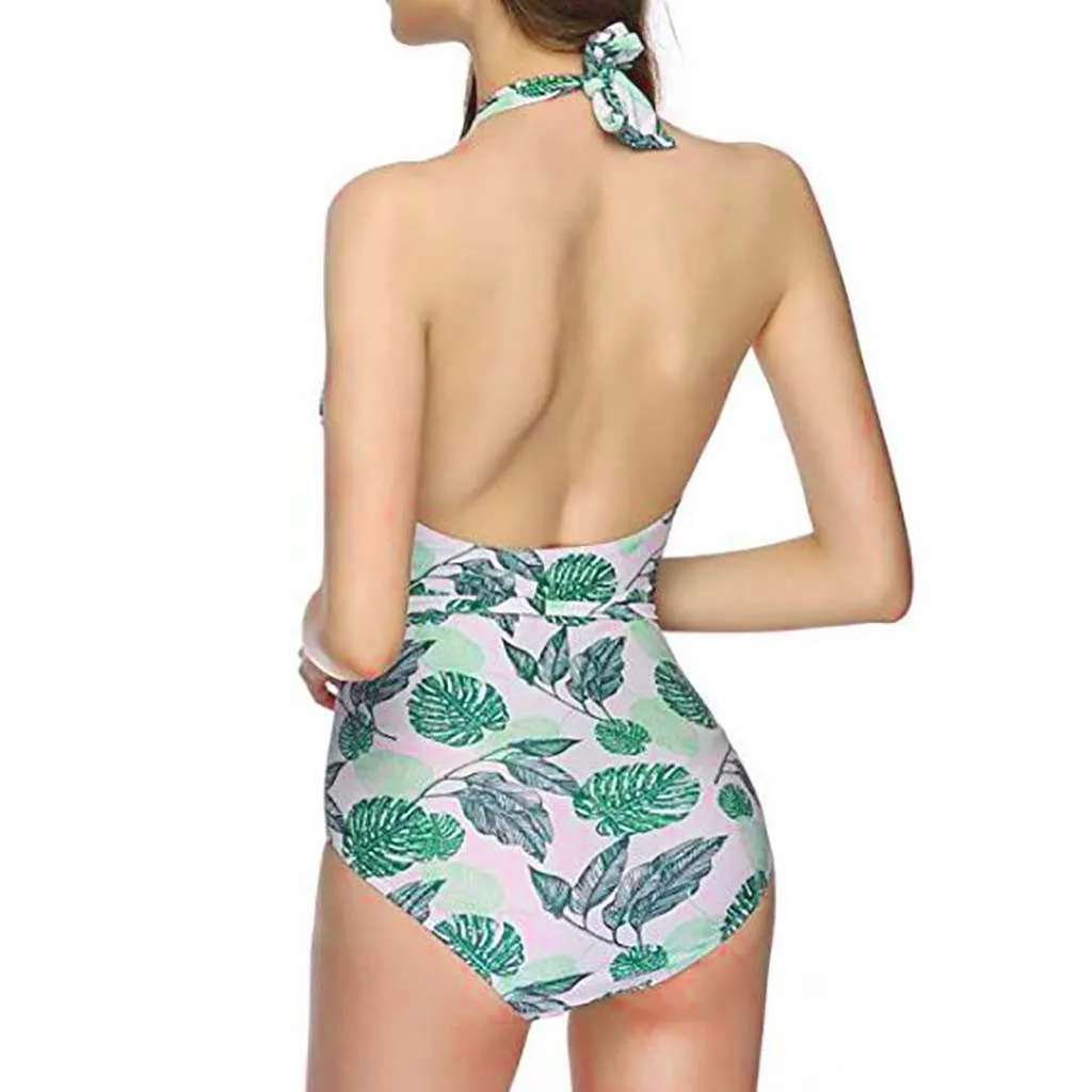 Женский купальник с рюшами SAGACE бикини открытой спиной пуш-ап летняя пляжная