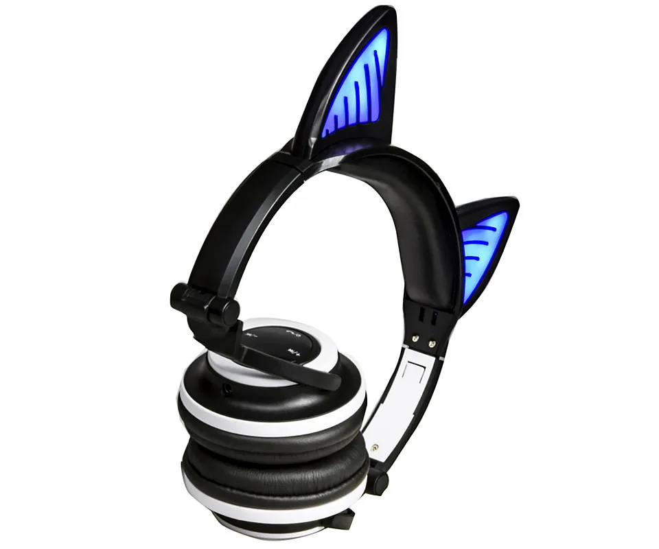 AIYIMA Bluetooth наушники беспроводные складные мигающие кошачьи наушники игровая гарнитура с светодиодный светильник для детей девочек
