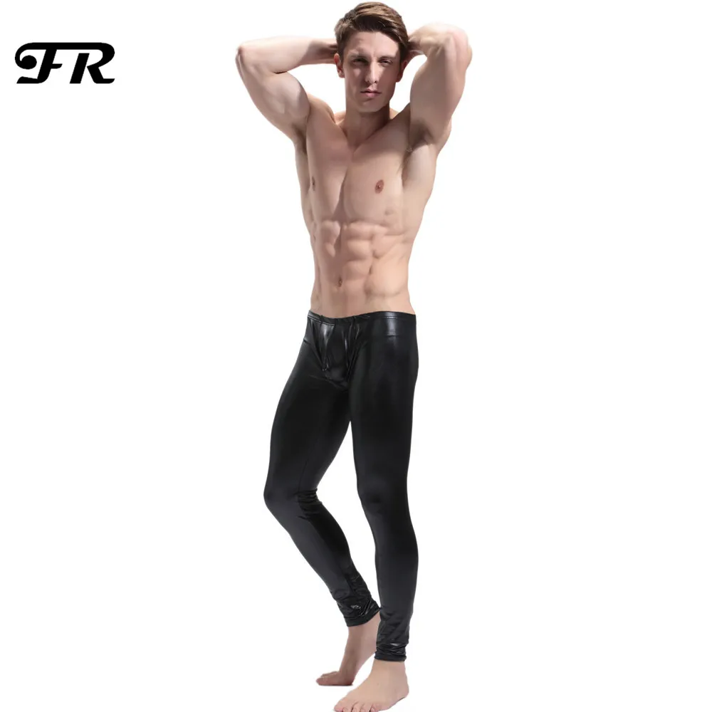 Мужские Блестящие Стрейчевые брюки FR сексуальные обтягивающие штаны из