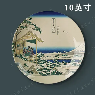 10 дюймов Fu Yue тридцать шесть видов Hokusai праздник день Тип декоративная тарелка подвесная тарелка Керамическая Тарелка декоративная тарелка настенная - Цвет: 15
