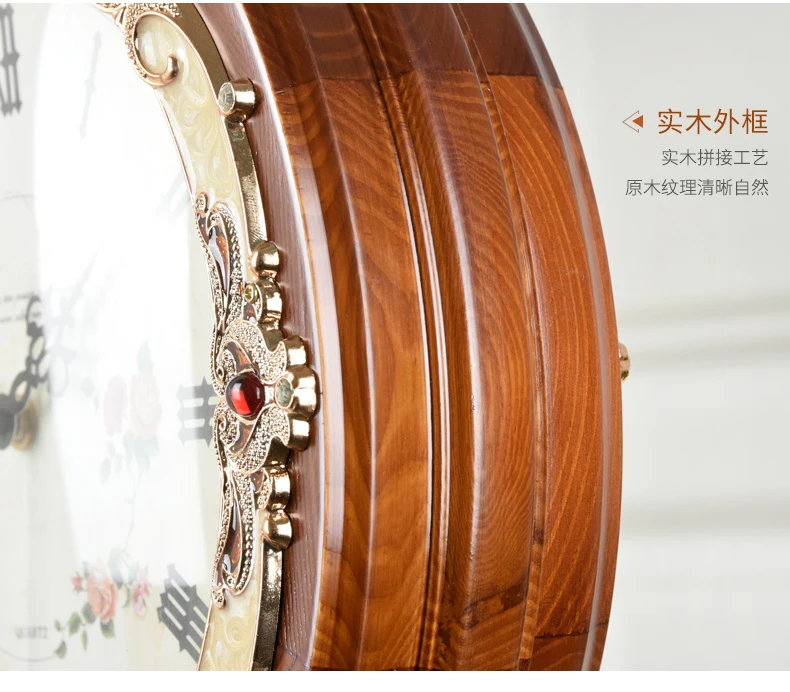 European antique double-sided living room wall clock large mute fashion garden simple creative modern quartz