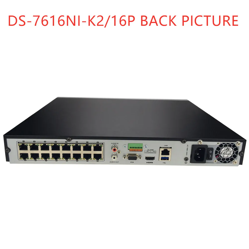 

Hikvision DS-7604NI-K1/4P DS-7608NI-K2/8P DS-7616NI-K2/16P 4K NVR 1/2SATA with 4/8/16 POE ports Embedded Plug & Play H265 NVR