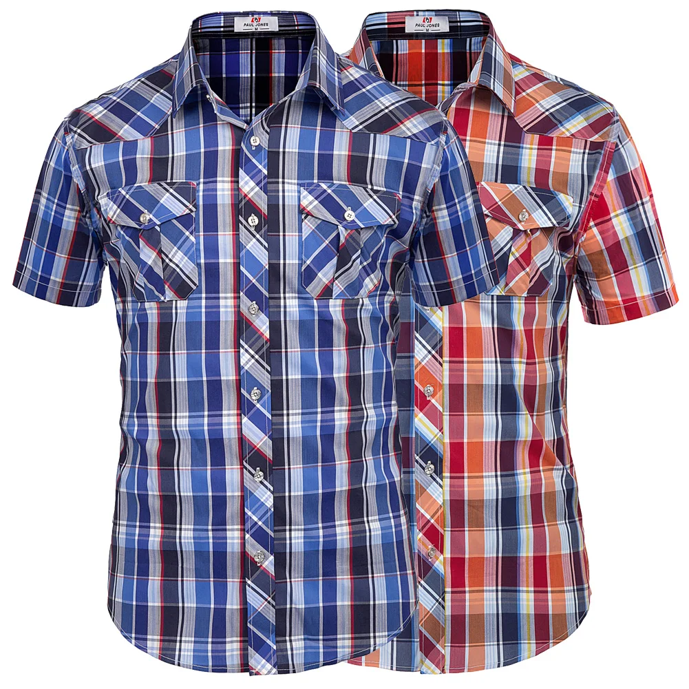 Мужская рубашка PJ с коротким рукавом и квадратным воротником | одежда