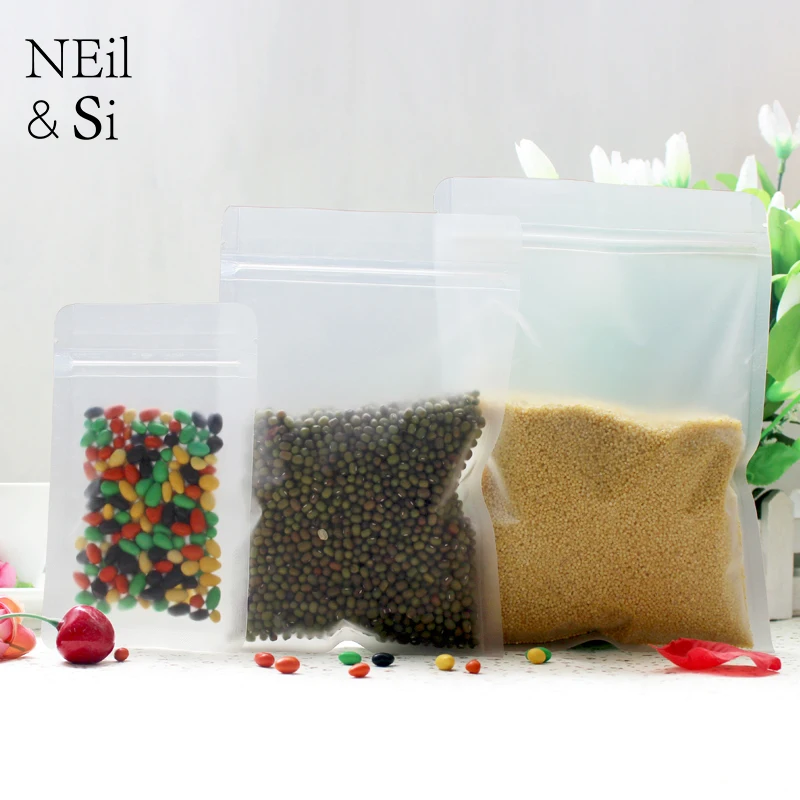 Матовый пластиковый мешок с замком на молнии свадебный для конфет кофе чая бобы
