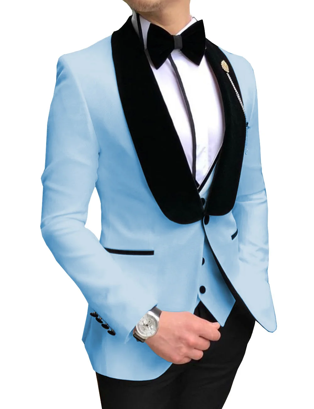 Мужские белые костюмы Slim Fit 3 шт. деловая куртка смокинг Блейзер джентльмен для свадьбы жених выпускного вечера Вечер(Блейзер+ жилет+ брюки