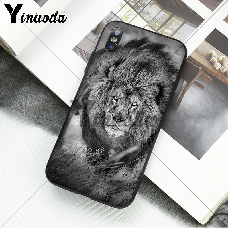 Yinuoda животное Король тигр и Лев шаблон мягкий чехол для телефона из ТПУ для iPhone X XSMAX 6 6S 7 7plus 8 8Plus 5 5S XR 11 11pro 11promax