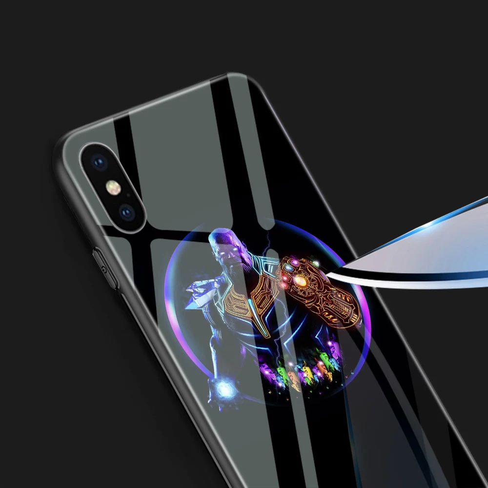 Ciciber Модный чехол в виде светящегося стекла Marvel для iPhone 11 Pro Max 7 8 6 6S Plus X XR XS задняя