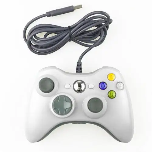 Белый XBOX360 USB проводной джойстик ДЖОЙСТИК Джойстик Проводная ручка игровой контроллер игровой пульт держатель microsoft PC для Windows7/8/10 - Цвет: Белый