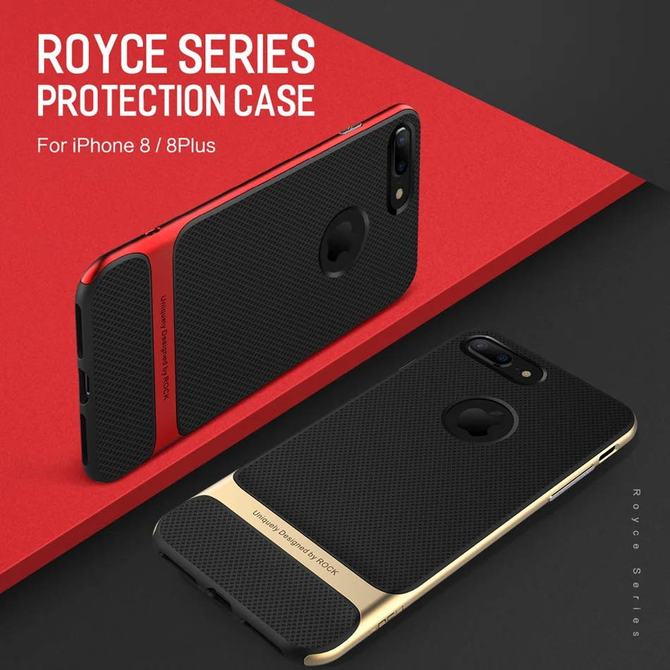 ROCK роскошный чехол Royce для iphone 8 Plus, тонкий бронированный чехол для Apple, чехол на заднюю панель для iPhone8, чехол на булавке, 8 чехол
