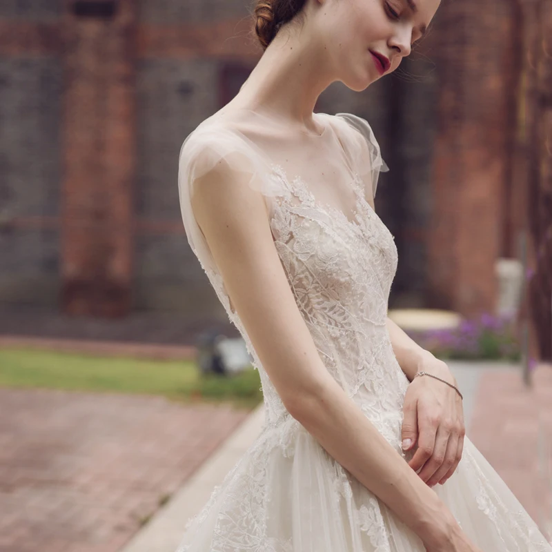 Платье для свадьбы с длинным рукавом белое кружевное платье 2020|vestido de noiva|de noivabridal